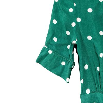 & OTHER STORIES Polka Dot Wrap Green V-neck Mini Dress Sz 0 | eBay