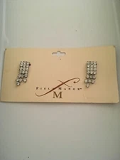 Vtg Field Manor  Clear Water Fall Rhinestone Shoe Clips 1993 Hudson/Marshall Fld