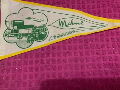 Vintage Pennant BANNER Malmo Sweden Souvenir STADSTEATER Performing Arts Theater
