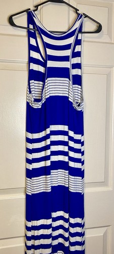 Women’s Summer Blue/White Stripes Maxi Dress