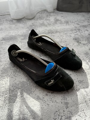 希少　00s PUMA flat shoes black red Vintage 2000s Puma Flat Japanese Ballet Suede Y2K Black