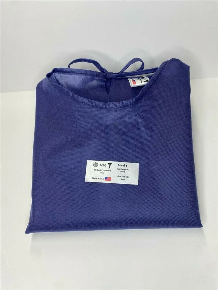 Vestidos não cirúrgicos. Equipamento de proteção médica. Unissex tamanho único serve para todos (violeta). - Imagem 2 de 4