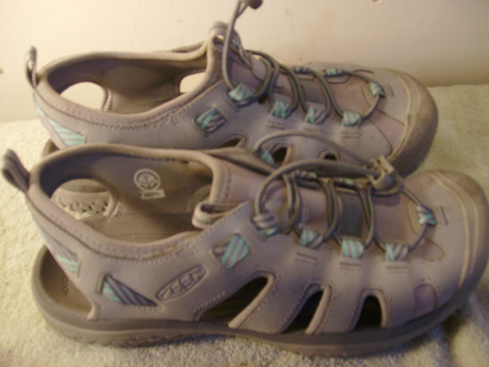 sandali donna 9 5 keen impermeabili usati pochissimo grigio e verde