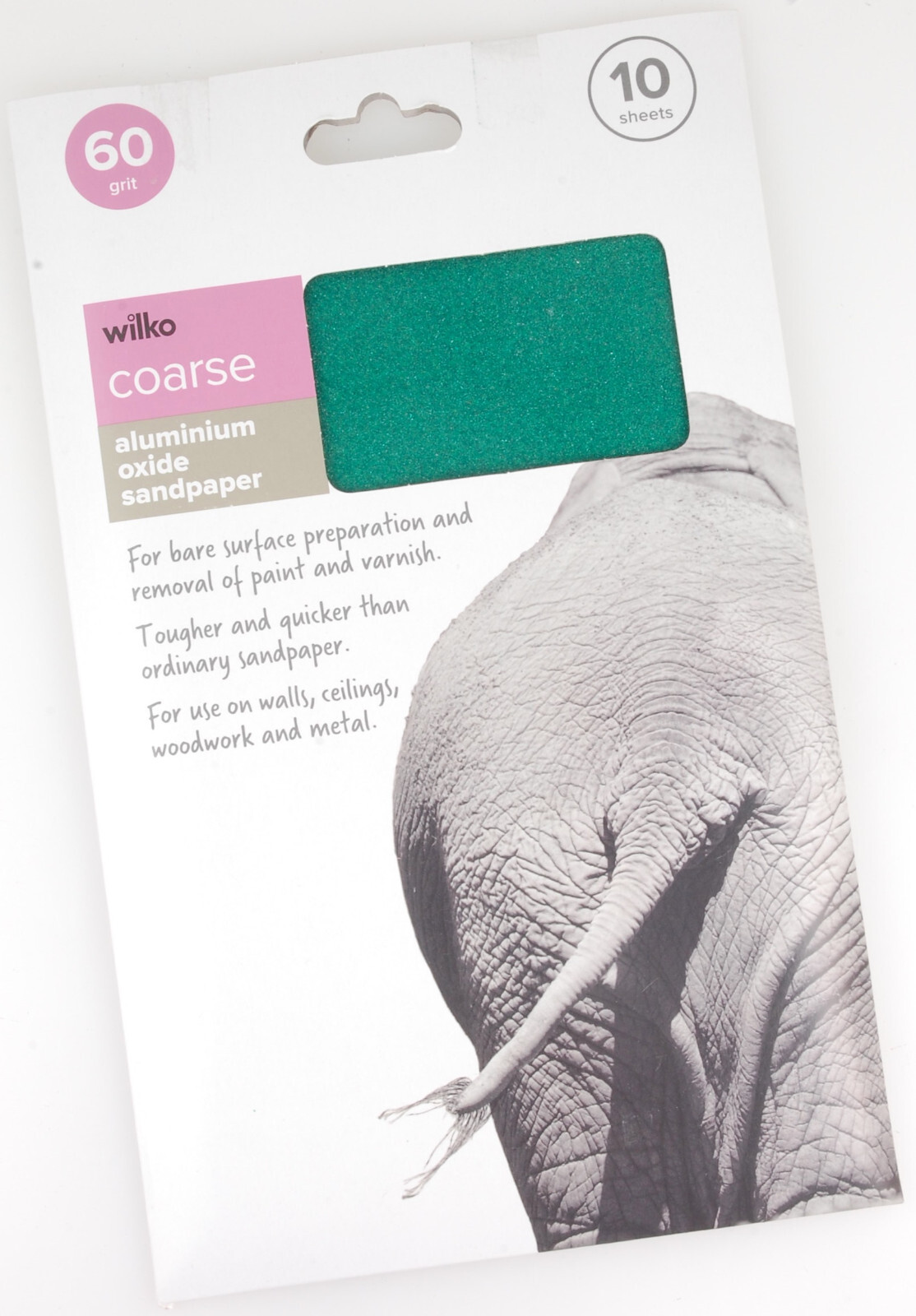 WILKO 10x Coarse 60 Grit, 140x230mm, A5 Equivalent, Aluminium Oxide Sandpaper
