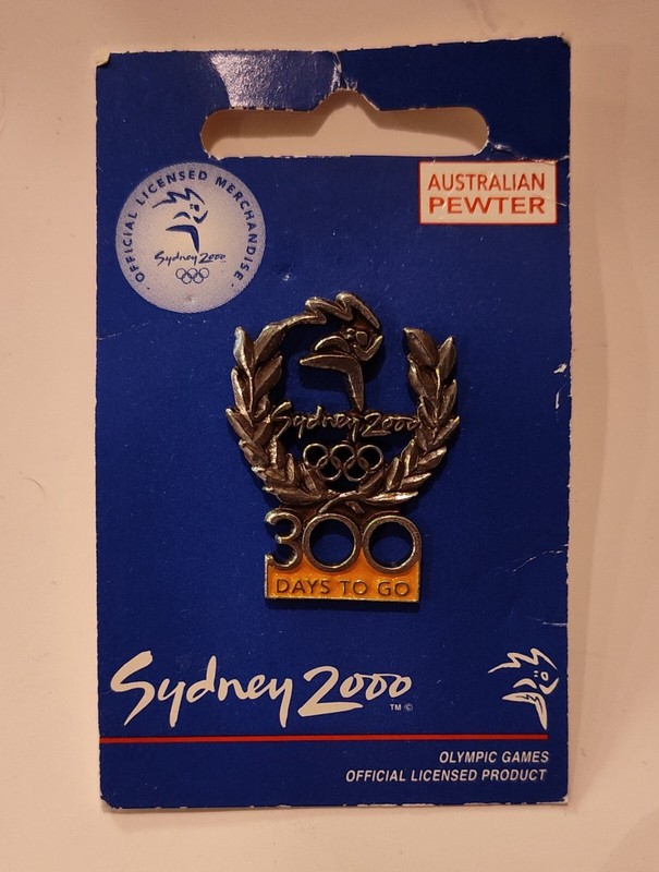 Sydney 2000 Olympics 90 Days To Go Pin Official Cash's Aminco Australian Pewter 