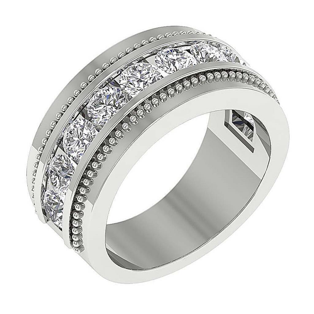 SI1 G 1.75 Ct Natural Diamond Men's Anniversary Ring 14K TwoTone Gold