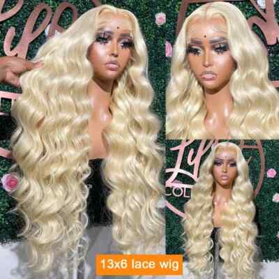 Body Wave Lace Front Wigs Human Hair 13x4 HD Transparent 34 Inch Honey Blonde
