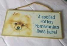 Pomeranian Dog Themed sign Door/Wall hanger in Board