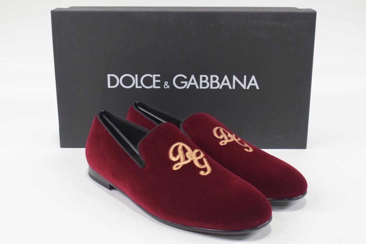 Dolce&Gabbana NWB Loafers / Slippers Size 41 8 US In Blue Velvet W/ Gold Logo Blue Velvet DG Logo Loafers Formal Shoes – Go Elm & Co main image 4