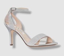 Nina Women's Silver Venus Crisscross Stiletto Evening Sandals Shoe Size 8.5