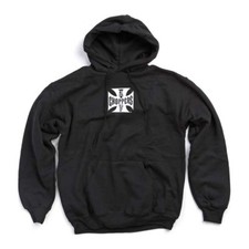 WEST COAST CHOPPERS HOODIE, MALTESE CROSS, BLACK AND WHITE **BRAND NEW**