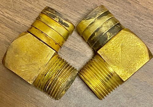 1" HOSE BARB ELBOW X 3/4 MALE NPT Brass Pipe Fitting Thread Gas Fuel Water Air