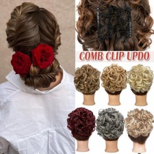 Comb Clip Curly Messy Bun Scrunchie Drawstring Ponytail Hair Extensions Chignon