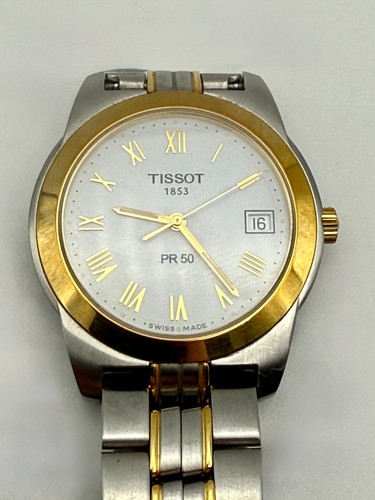 Vintage circa 2005 Gold Plated Mens 36mm Tissot PR50 Dress Watch ETA Cal.F06.111 - Picture 7 of 9