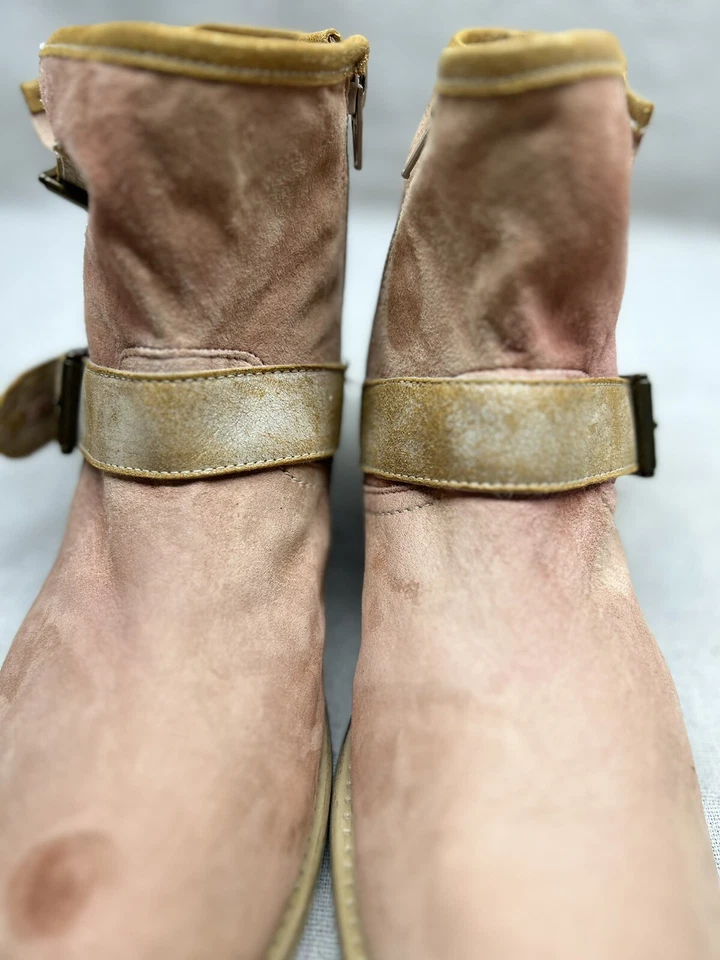 Sundance Arnés de Tobillo Botín Moto Lite Cuero Rosa Hecho en Italia Talla 39/8 Foto 3 de 4