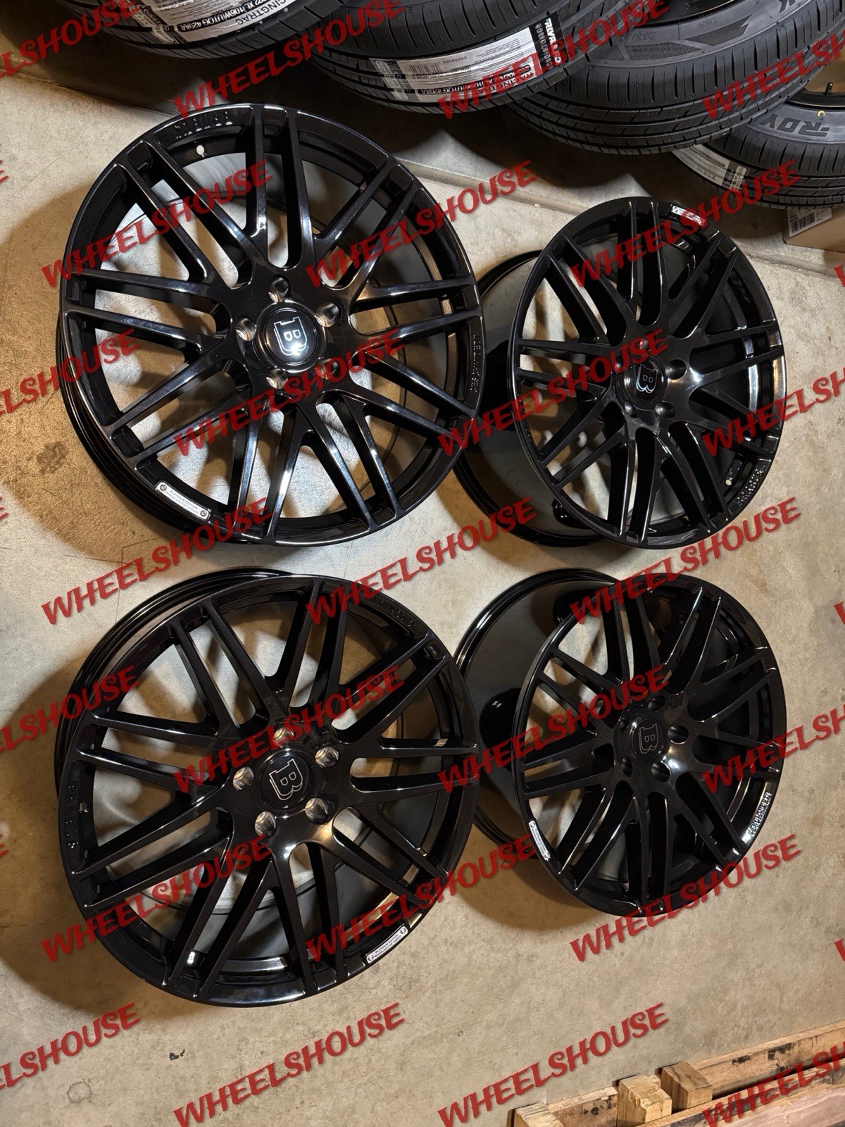 22x10 BRABUS WHEELS GLOSS BLACK RIMS 5x130 G WAGON G500 G550 G55 G63 FULL SET