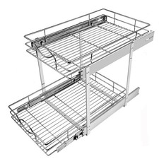 Sikarou Pull Out Cabinet Organizer 20 W X 21 D 2-Tier Individual Slide Out