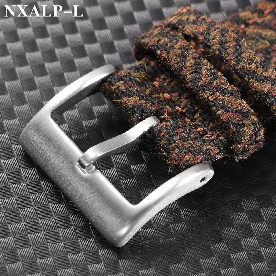 Correa de reloj de nailon tweed de cuero genuino 18 mm 20 mm 22 mm correa de liberación rápida Foto 4 de 4