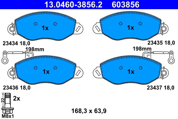 Plaquettes de frein NISSAN 41060-9X225 jeu de plaquettes de frein à disque ATE