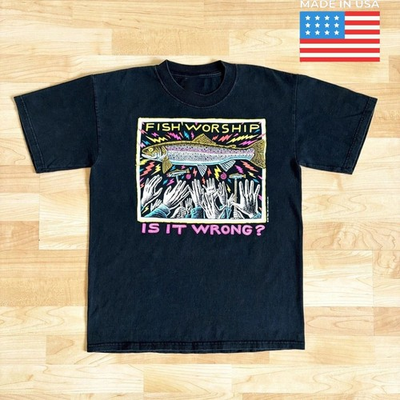 90s ONEITA RAY TROLL アートTシャツ USA製 ブラック s-l400.png