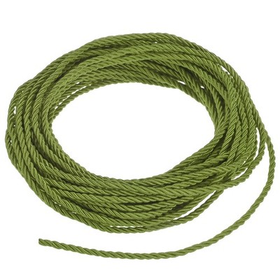 11 Yards Soft Twisted Rope Trim, 3mm Army Green Polyester Cord for DIY Craft