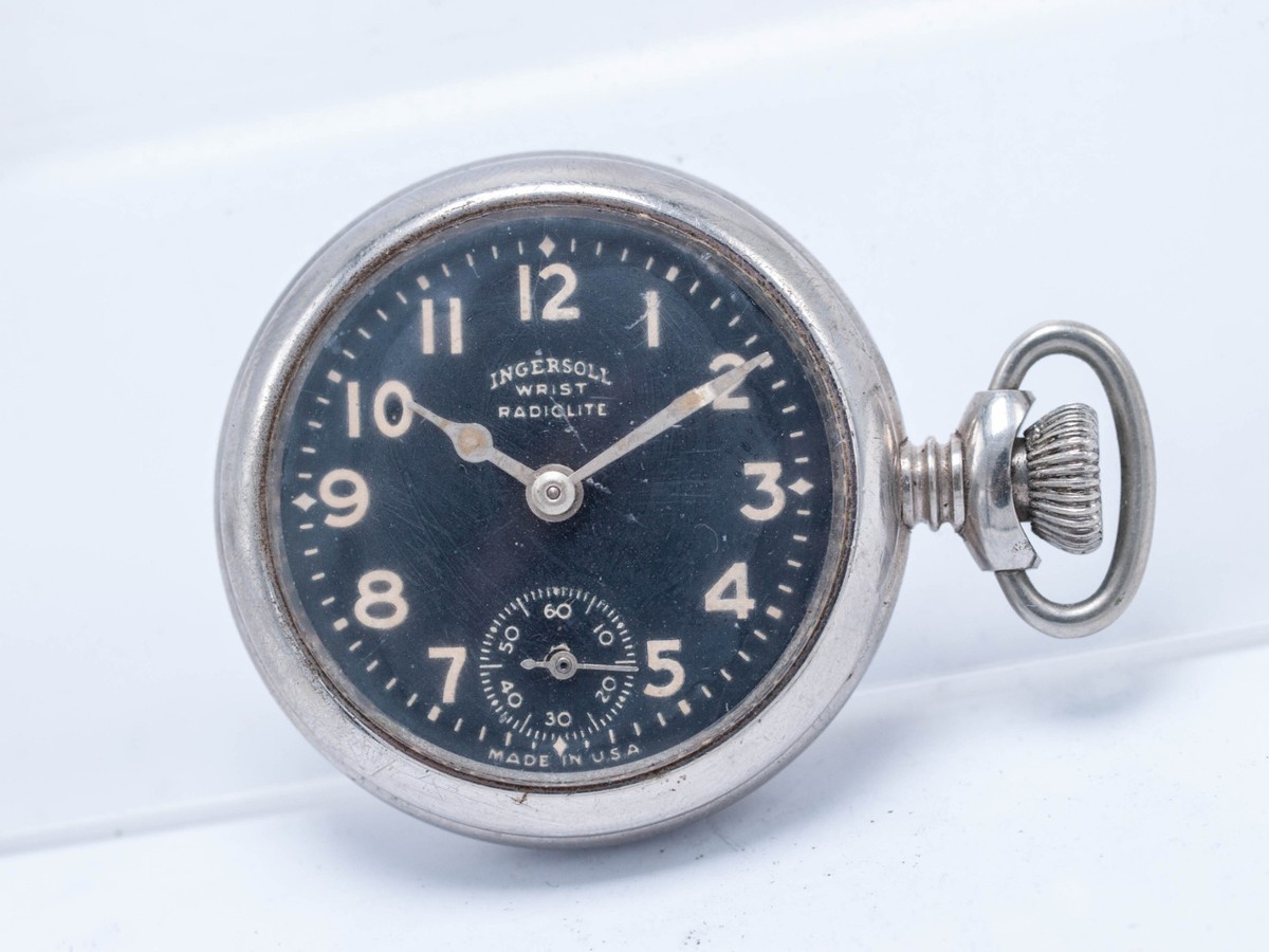 1922 Ingersoll Wrist Radiolite 39mm Luminous Pocket Watch | eBay