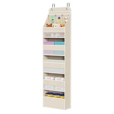 6Shelf Over Door Hanging Organizer Fabric Baby Door Storage with 5 Extra Larg...