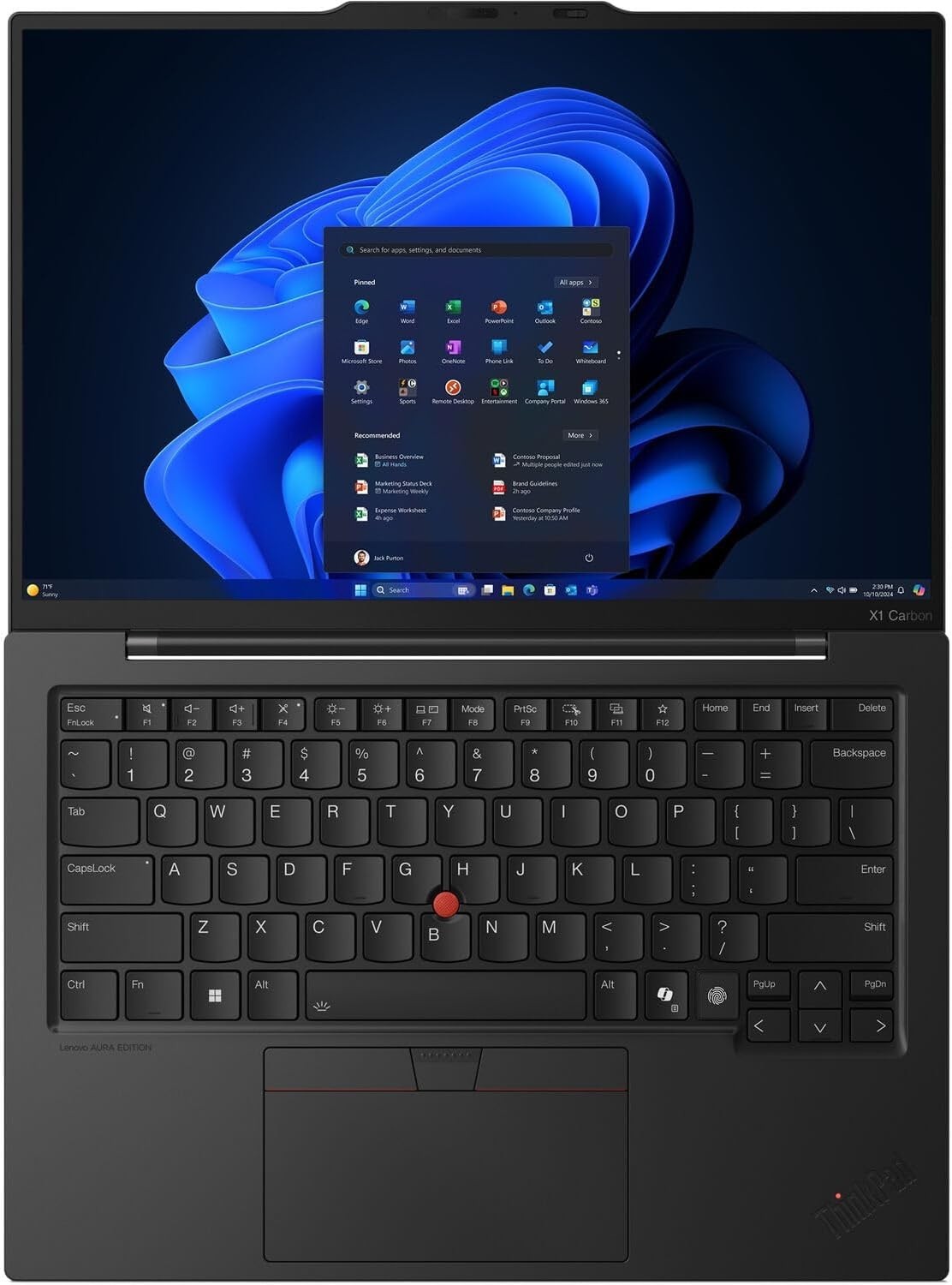 Lenovo ThinkPad X1 Carbon 1st Gen, 14-Inch Laptop, with Intel Core Ultra 5 Series 2, 256 GB SSD (Solid State Drive), Windows 11 Pro