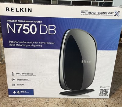 Belkin N750 DB 450 Mbps 4-Port Gigabit Wireless N Router (F9K1103)