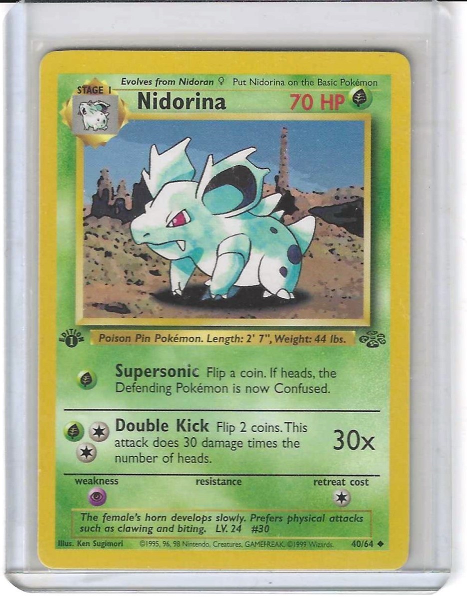 POKEMON JUNGLE 1ST EDITION NIDORINA UNCOMMON # 40/64 UNPLAYED NM
