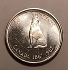 1967 Canadian 50 Cents, Elizabeth II, Silver (.800), ASW .3oz  **LOW SHIPPING**