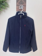 Polo Ralph Lauren Boys Size 6 Blue Windbreaker Jacket Full Zip Hidden Hood
