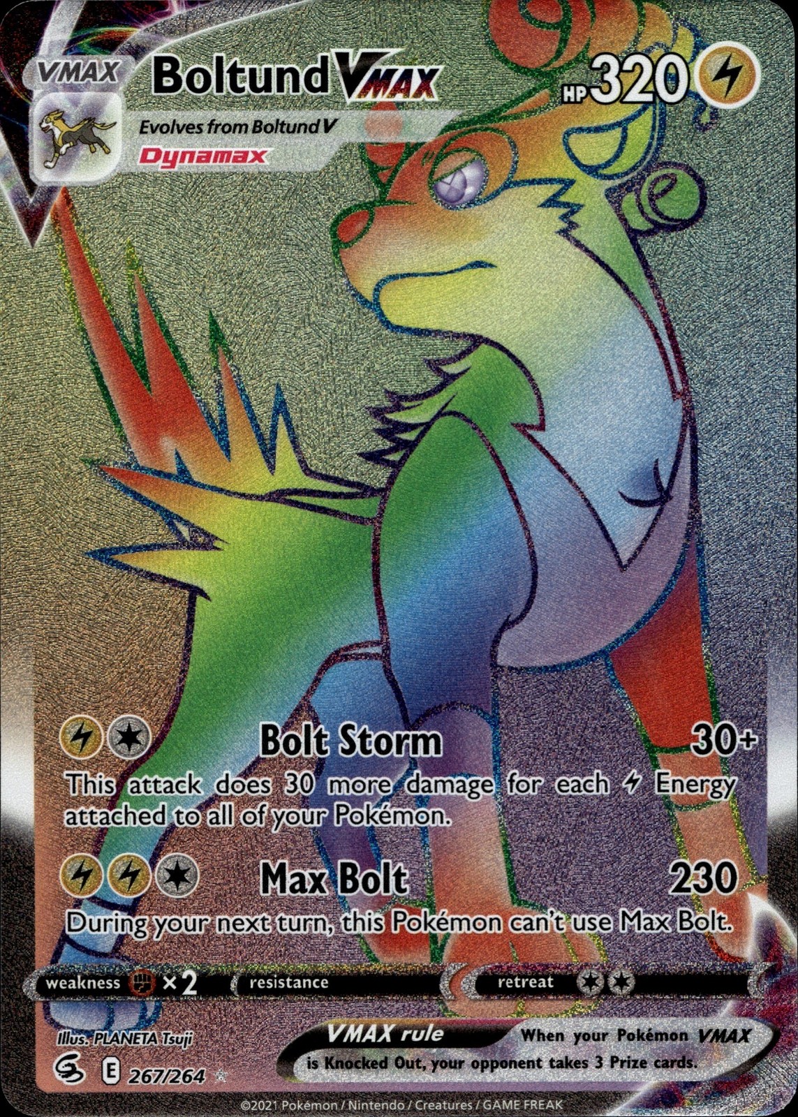 Boltund VMAX 267/264  Pokemon Card