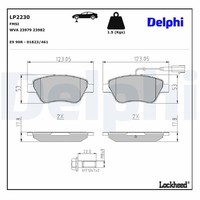 Delphi Bremsbelagsatz, Scheibenbremse LP2230 FüR Alfa Romeo Fiat