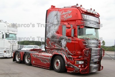 LKW Foto Scania R-series Truck Norwegen rot TELHAUG, Country Girls, HYPRO #p1jb