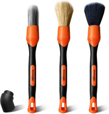 3Pcs Car Detailing Brush Set, Boars Hair Detailing Brushes, Ultra Soft Detail Br