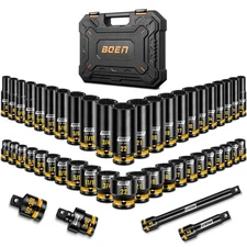 3/8" Drive Impact Socket Set, 48-Piece Metric & SAE Size (8-22mm & 5/16"-3/4"...