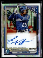 2024 Bowman Chrome Prospects Autographs Refractors Erick Torres Auto 031/499