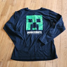 Minecraft Boys Creeper Head Graphic Long Sleeve T-Shirt: Size Youth Med, Mojang