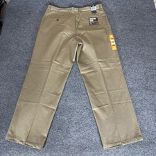 Dockers Signature Khaki Pants Mens 36x30 Tan Classic Fit Pleated Casual Workwear