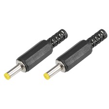 2 x DC Male Connector 4.0mm x 1.7mm Power Cable Jack Adapter Black