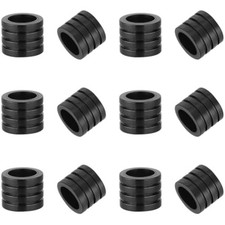 12pcs stainless steel column spacer beads black grooved tube beads met
