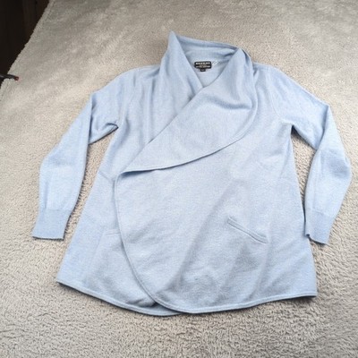 Repeat Cashmere Cardigan Womens 38 S Blue 100% Cashmere Luxury Pockets Sweater