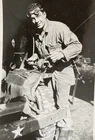 1944 France World War 2 US Army Technician working on a Jeep Vintage Photo