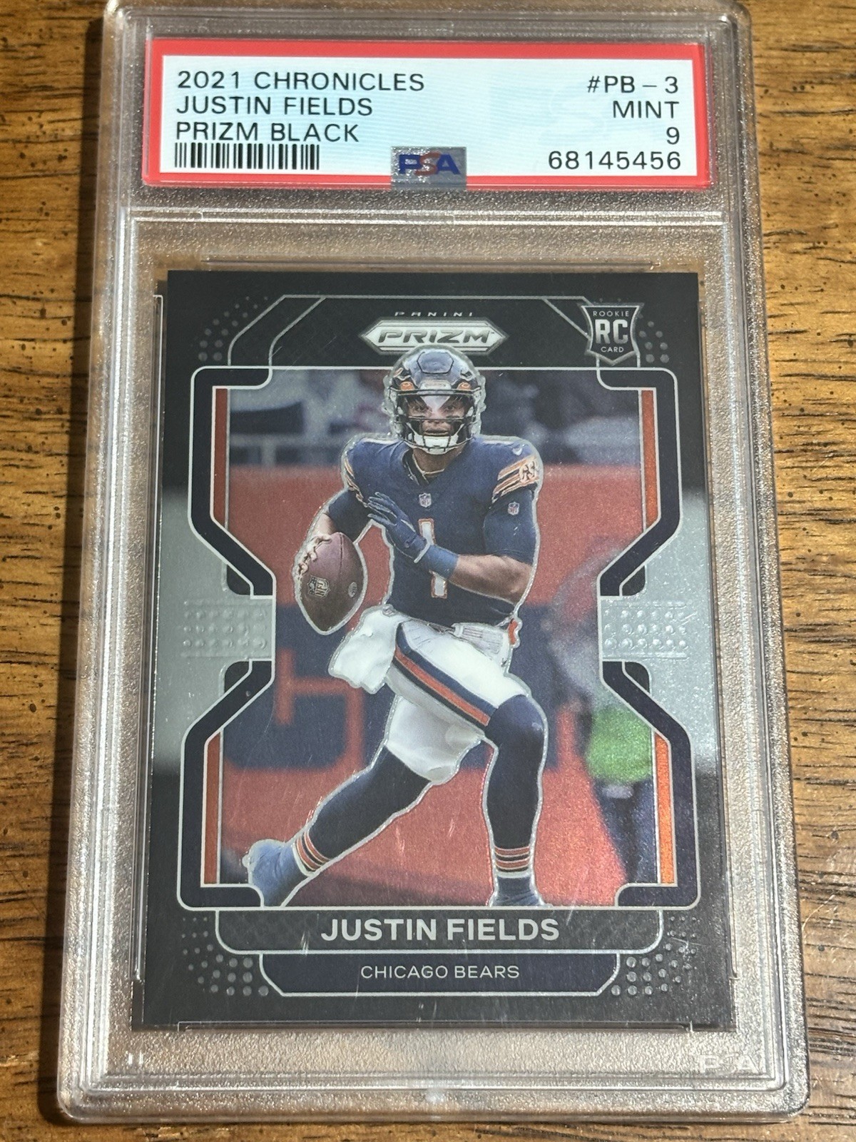 2021 Panini Chronicles Prizm Black Justin Fields #PB-3 Rookie PSA 9 Mint RC