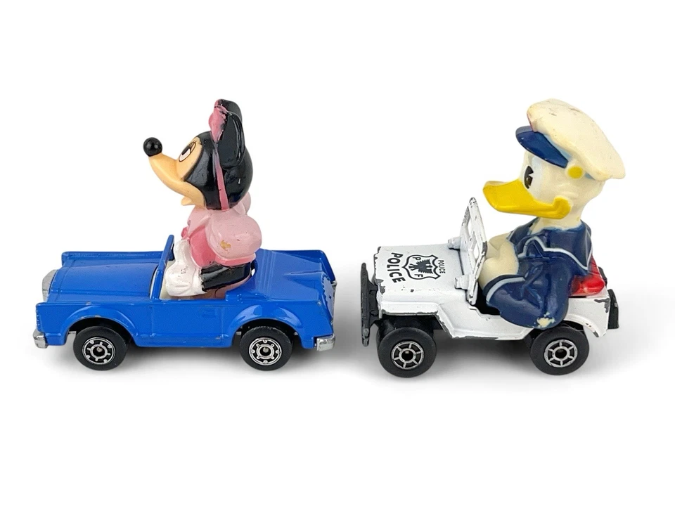 1979 Matchbox Disney Cars Donald Duck Police Jeep & Minnie Mouse Convertible Lot - Image 4 of 4