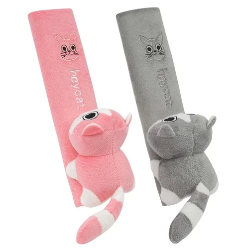 Seat Belt Adjuster 2-Pack Universal Kids Cartoon Pattern Seatbelt – Kitten