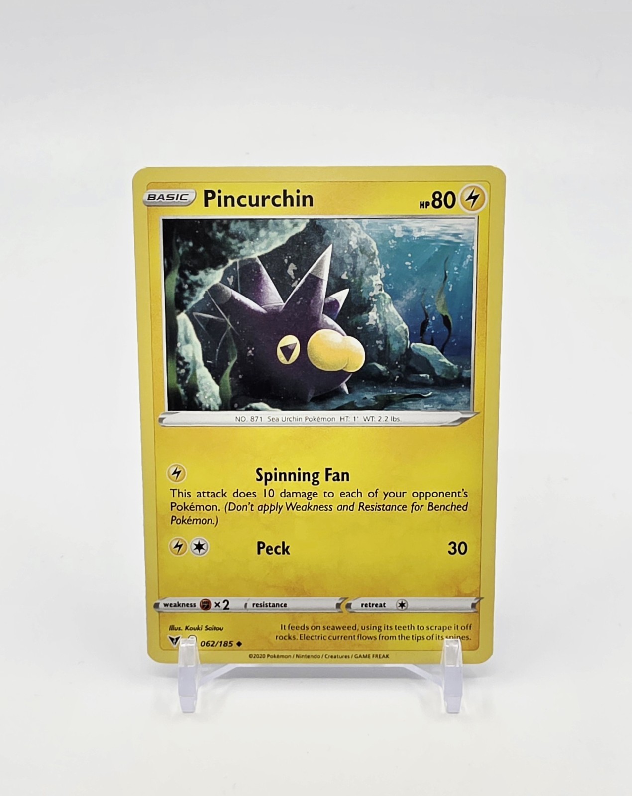 Pincurchin Uncommon Pokémon TCG Vivid Voltage 62/185