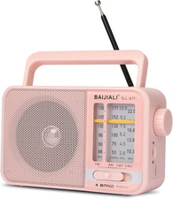 Portable AM/FM Transistor Radio with Loud Speaker, Battery or USB Powered - Comp