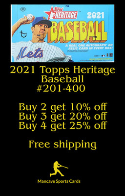 2021 Topps Heritage #201- #400 complete your set
